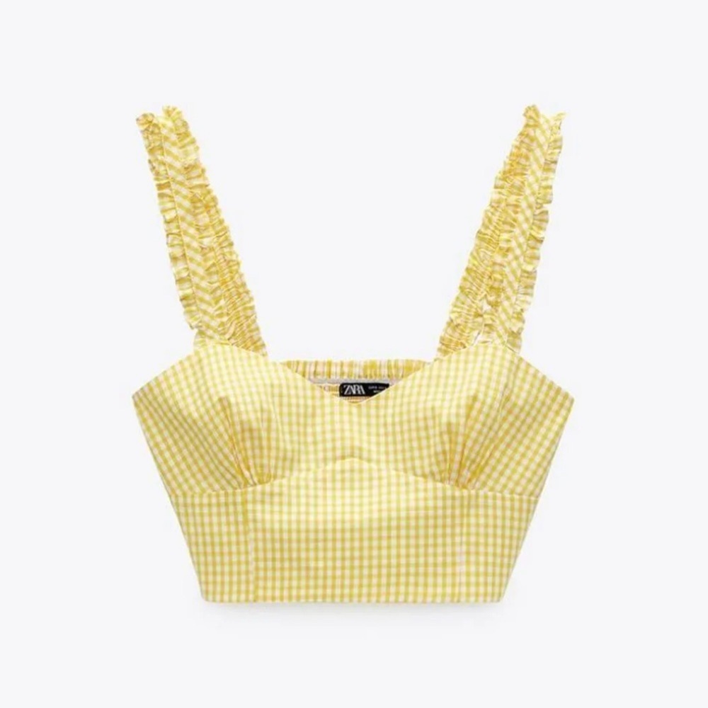 Zara Gingham Crop Top - Picture 4 of 10